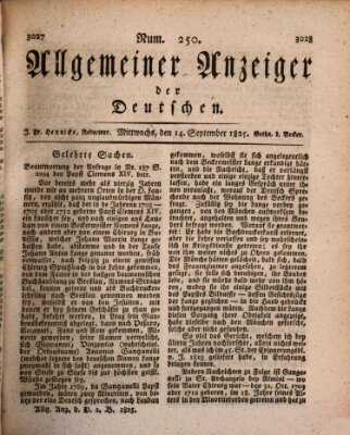 Allgemeiner Anzeiger der Deutschen Mittwoch 14. September 1825