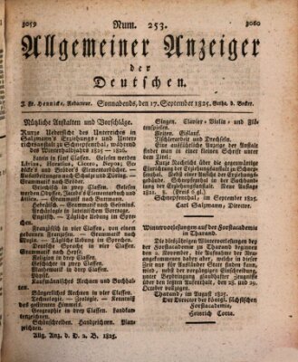 Allgemeiner Anzeiger der Deutschen Samstag 17. September 1825