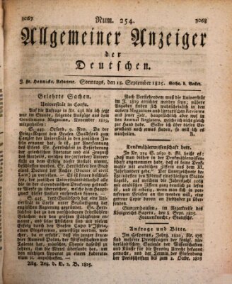 Allgemeiner Anzeiger der Deutschen Sonntag 18. September 1825