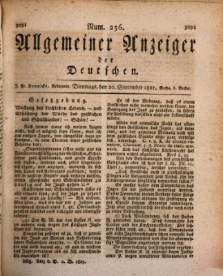 Allgemeiner Anzeiger der Deutschen Dienstag 20. September 1825