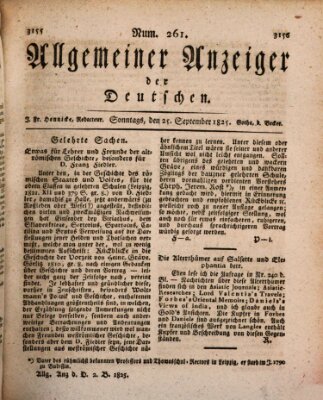 Allgemeiner Anzeiger der Deutschen Sonntag 25. September 1825