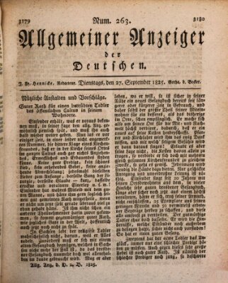 Allgemeiner Anzeiger der Deutschen Dienstag 27. September 1825