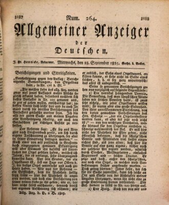 Allgemeiner Anzeiger der Deutschen Mittwoch 28. September 1825