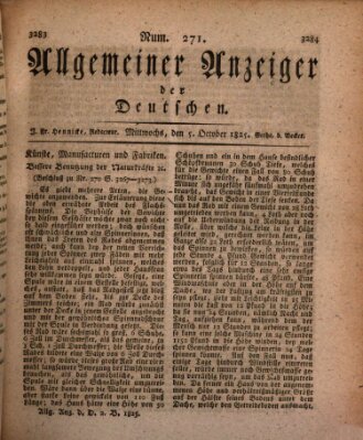 Allgemeiner Anzeiger der Deutschen Mittwoch 5. Oktober 1825