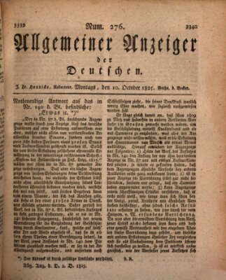 Allgemeiner Anzeiger der Deutschen Montag 10. Oktober 1825