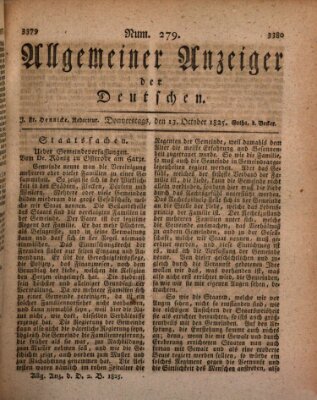 Allgemeiner Anzeiger der Deutschen Donnerstag 13. Oktober 1825