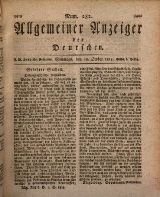 Allgemeiner Anzeiger der Deutschen Sonntag 16. Oktober 1825