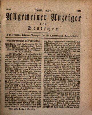 Allgemeiner Anzeiger der Deutschen Montag 17. Oktober 1825