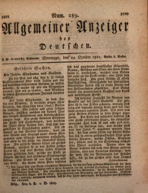 Allgemeiner Anzeiger der Deutschen Sonntag 23. Oktober 1825