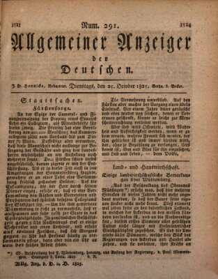 Allgemeiner Anzeiger der Deutschen Dienstag 25. Oktober 1825