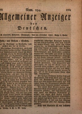 Allgemeiner Anzeiger der Deutschen Freitag 28. Oktober 1825