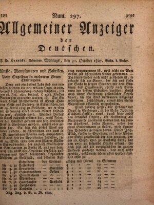 Allgemeiner Anzeiger der Deutschen Montag 31. Oktober 1825