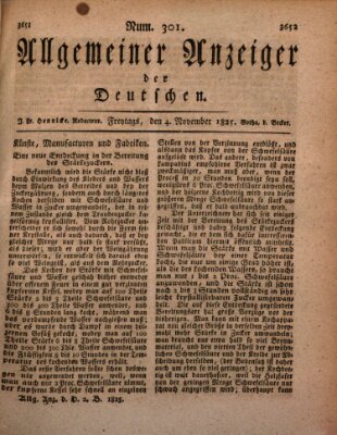 Allgemeiner Anzeiger der Deutschen Freitag 4. November 1825