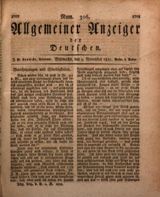 Allgemeiner Anzeiger der Deutschen Mittwoch 9. November 1825