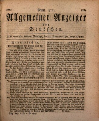 Allgemeiner Anzeiger der Deutschen Montag 14. November 1825