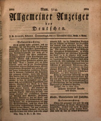 Allgemeiner Anzeiger der Deutschen Donnerstag 17. November 1825