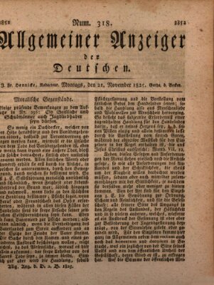 Allgemeiner Anzeiger der Deutschen Montag 21. November 1825