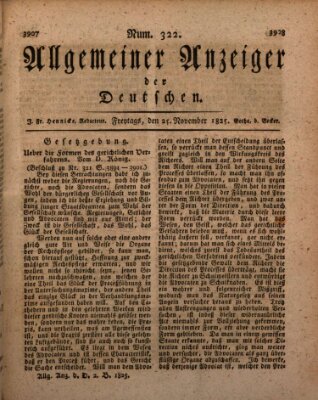 Allgemeiner Anzeiger der Deutschen Freitag 25. November 1825