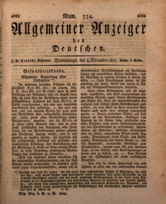 Allgemeiner Anzeiger der Deutschen Donnerstag 8. Dezember 1825