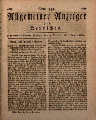 Allgemeiner Anzeiger der Deutschen Freitag 23. Dezember 1825