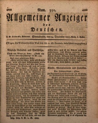 Allgemeiner Anzeiger der Deutschen Samstag 24. Dezember 1825