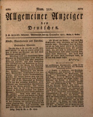 Allgemeiner Anzeiger der Deutschen Mittwoch 28. Dezember 1825