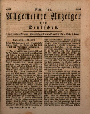 Allgemeiner Anzeiger der Deutschen Donnerstag 29. Dezember 1825