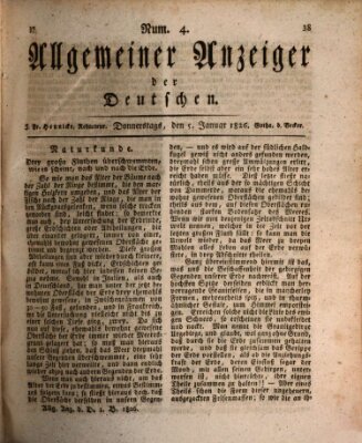 Allgemeiner Anzeiger der Deutschen Donnerstag 5. Januar 1826