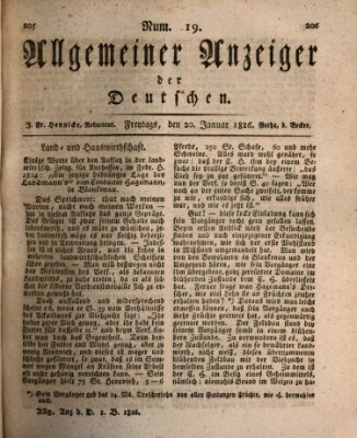 Allgemeiner Anzeiger der Deutschen Freitag 20. Januar 1826