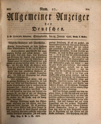 Allgemeiner Anzeiger der Deutschen Samstag 28. Januar 1826