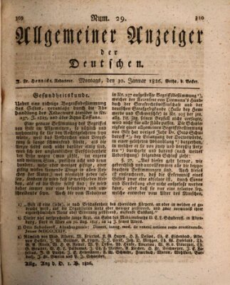 Allgemeiner Anzeiger der Deutschen Montag 30. Januar 1826