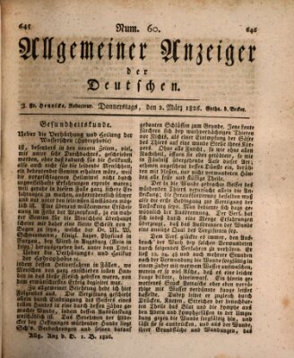 Allgemeiner Anzeiger der Deutschen Donnerstag 2. März 1826