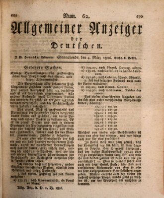 Allgemeiner Anzeiger der Deutschen Samstag 4. März 1826