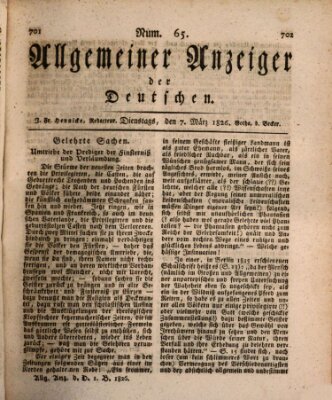 Allgemeiner Anzeiger der Deutschen Dienstag 7. März 1826