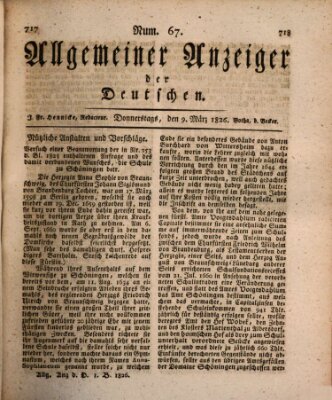 Allgemeiner Anzeiger der Deutschen Donnerstag 9. März 1826