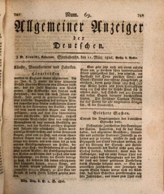 Allgemeiner Anzeiger der Deutschen Samstag 11. März 1826