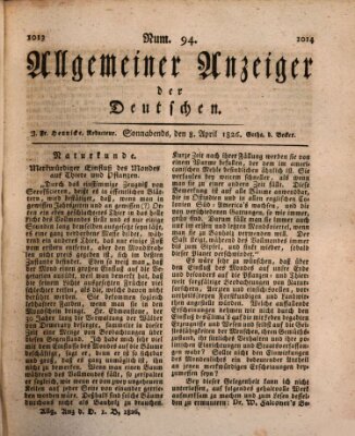 Allgemeiner Anzeiger der Deutschen Samstag 8. April 1826