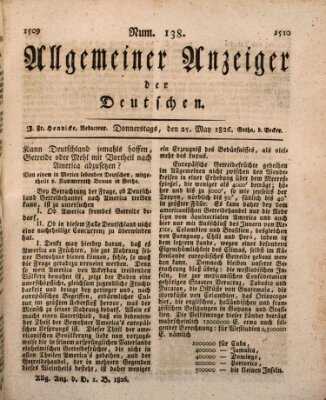 Allgemeiner Anzeiger der Deutschen Donnerstag 25. Mai 1826