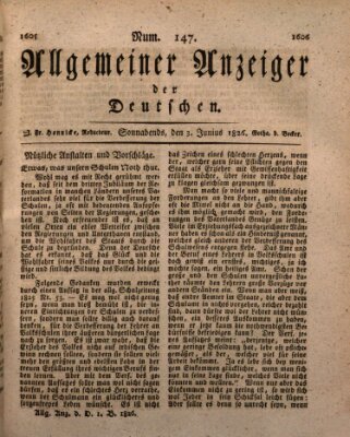 Allgemeiner Anzeiger der Deutschen Samstag 3. Juni 1826