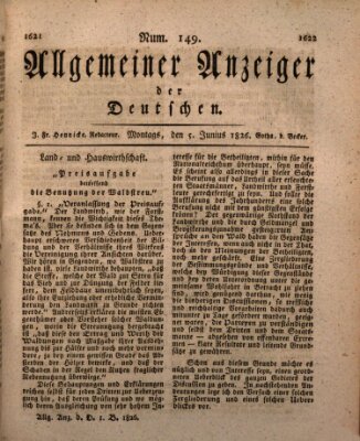 Allgemeiner Anzeiger der Deutschen Montag 5. Juni 1826