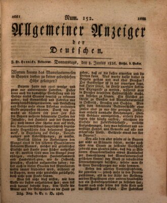 Allgemeiner Anzeiger der Deutschen Donnerstag 8. Juni 1826