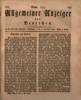 Allgemeiner Anzeiger der Deutschen Freitag 9. Juni 1826