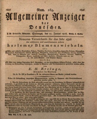 Allgemeiner Anzeiger der Deutschen Sonntag 25. Juni 1826