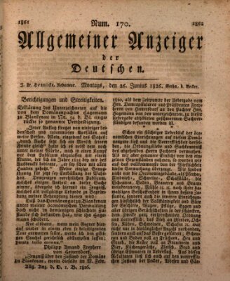 Allgemeiner Anzeiger der Deutschen Montag 26. Juni 1826