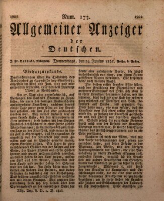 Allgemeiner Anzeiger der Deutschen Donnerstag 29. Juni 1826