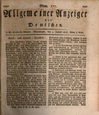 Allgemeiner Anzeiger der Deutschen Montag 3. Juli 1826