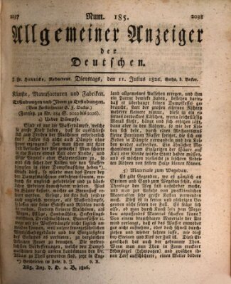 Allgemeiner Anzeiger der Deutschen Dienstag 11. Juli 1826