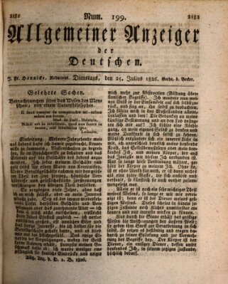 Allgemeiner Anzeiger der Deutschen Dienstag 25. Juli 1826