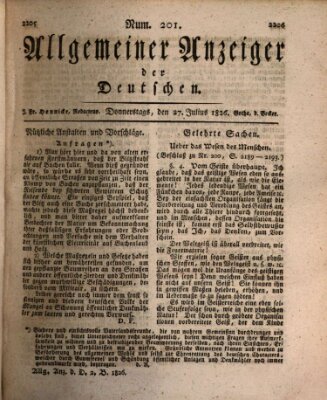 Allgemeiner Anzeiger der Deutschen Donnerstag 27. Juli 1826