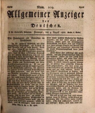 Allgemeiner Anzeiger der Deutschen Freitag 4. August 1826